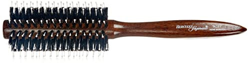 HERCULES SÄGEMANN - Rundbürste, 12-reihig | Rundbürste aus Holz mit Wildschweinborsten und Polyamidstiften mit kleinen Kugelköpfen für Volumen und Glanz | Durchmesser: 20/54mm; Holzfarbe: Dunkel