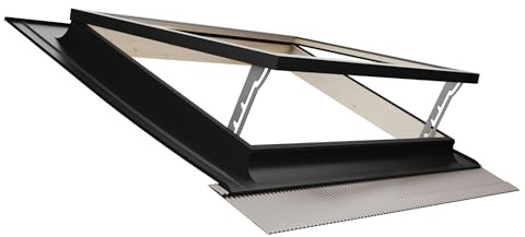 Emica - Rooflight Vasistas Opening | Best Line Standard Glass 4/9/4 | Fir Wood | Skylight (55x45 Base x Height)