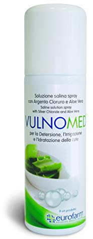 Vulnomed spray (125 ml) Soluzione salina isotonica nebulizzata sterile a base di Argento Cloruro e Aloe Vera