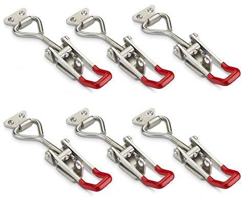 6er Set JUNKER Spannverschluss M8 (Haltekraft 600 Kg, abschließbar) Edelstahl SS304 verstellbarer Kistenverschluss