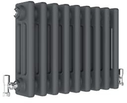 Traditional 3 Column Central Heating Radiator Horizontal Rads Cast Iron Style Anthracite 300x425mm