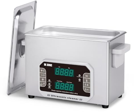 DK SONIC Nettoyeur à Ultrasons 4L, 120W Nettoyeur à Ultrasons De Précision Pour Bijoux Avec Minuterie, Chauffage Et Commande Tactile, Multi-Applications Pour Lunettes, Chaînes, Montres (Panier Inclus)
