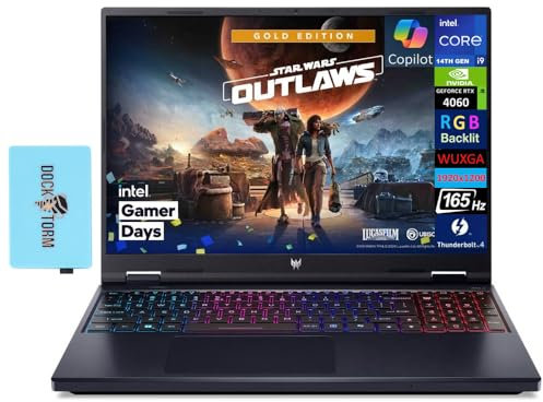 acer Predator Helios Neo Gaming Laptop 16.0 165 Hz IPS WUXGA Display (Intel i9-14900HX, 16GB DDR5, 2TB SSD, GeForce RTX 4060 8GB, RGB KB, 2 Thunderbolt 4, WiFi 6, Win11P) w/Dockztorm Hub
