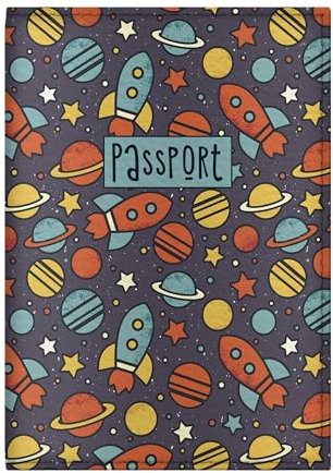 Quttie Reisepasshülle für Kinder, Damen und Herren, süße passhülle, reisepass (Dark Space)