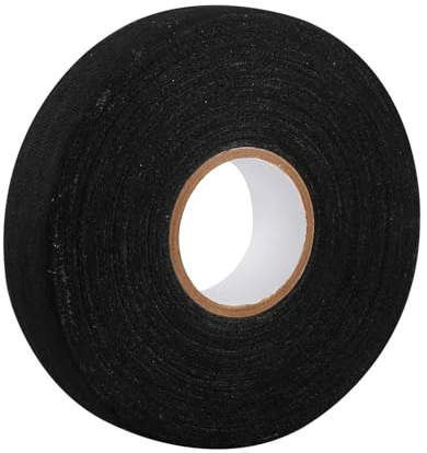 Rumyve Nastro antiscivolo per bastone da hockey, 25 m × 25 mm, autoadesivo, nastro per impugnature sportive, impermeabile, per hockey indoor (nero)