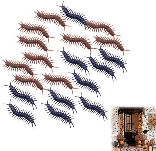 Rakiuty Farce et Attrape Insectes en Plastique Réalistes,Jouets d'halloween Faux,De Mille-Pattes Réalistes,pour Halloween pour Enfants et Adultes Décoration de fête