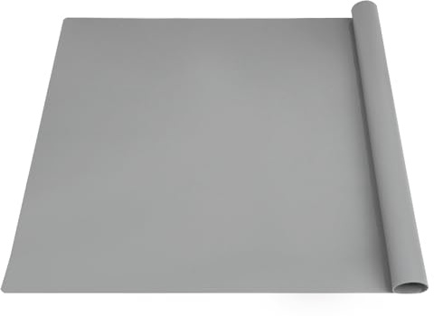 Silicone Mats for Worktops, 80x60cm Extra Large Table Protector, Gray | Desk Protector Mat, Heat Resistant, Waterproof, Non-Slip, Worktop Saver for Countertops, Kitchen, Crafts