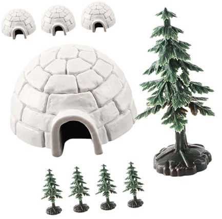 UKCOCO Modelo De Juguete De Iglú Miniatura De Invierno Ártico Decoración para Casa De Muñecas Juguete Cognitivo para Figura De Hielo Realista