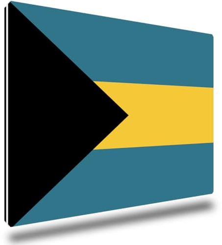 TRIOSK Kühlschrankmagnete Länderflaggen Magnet Flagge Bahamas Länder Reise Souvenir Geschenk für Reiselustige Frauen Männer Weltenbummler Kühlschrank stark eckig groß 85x55 mm