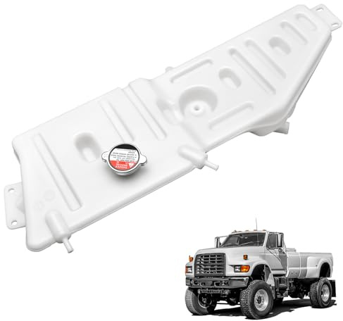 keriolee F5HZ8A080AA Antifreeze Coolant Reservoir Tank with Metal Cap Compatible with 1994-1999 Ford B600 B700 F600 F800 F900, Radiator Reservoir Tank Replace OE F5HZ8A080AA,F5HT8A080