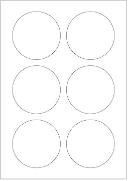 MADE IN GERMANY 30 Etiketten selbstklebend rund 80 mm weiß permanent klebend auf Bogen A4 (5 Bögen x 6 Etik.) CS Label – Universaletiketten zum Beschriften und Bedrucken