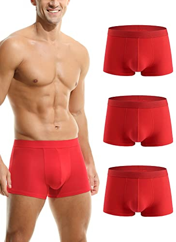 Hoerev Men Bamboo Fibre Boxer Shorts Trunks Underwear Pack of 3