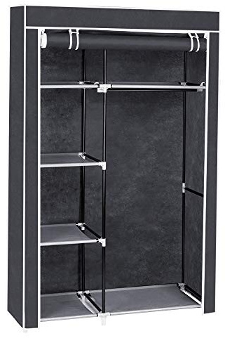 Knocbel 64 Tall Freestanding Closet Organzier Clothes Garment Rack with Storage Shelves & 1 Hanging Rod (Gray)
