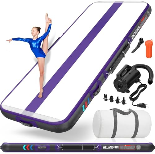 WelandFun Air Tumbling Track 3/4/5/6M Tapis Gonflable de Gymnastique Tapis de culbuteur Tapis de Gymnastique Gonflable pour l'exercice