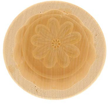 Lot de 2 moules à beurre HOFMEISTER® - Pour 30 g de beurre - Rosace de 7 cm - Fabriqué à la main en Allemagne - Forme ronde - En bois d'érable local