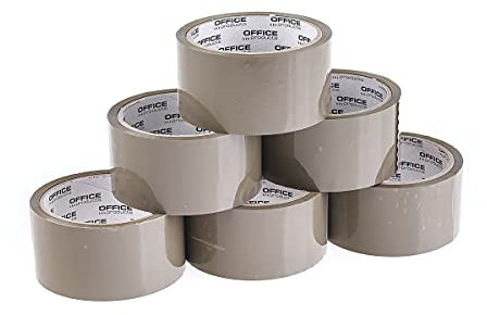 OFFICER PRODUCTS 15025031-18 Verpackungsklebeband Farbe: Braun/ 6 Rollen/Breite 48mm x Länge 46m/ Farbiges PP-Packband mit Acrylkleber/Verpackungsband Klebeband Paketklebeband/
