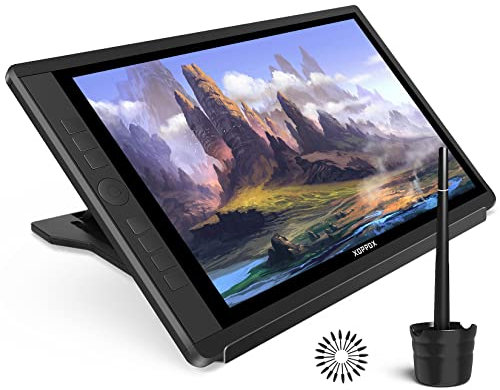 Tableta de dibujo con pantalla, monitor de dibujo gráfico XOPPOX de 15.6 pulgadas con pantalla laminada completa de 1080P, inclinación 8192 niveles, lápiz capacitivo sin batería, soporte ajustable,