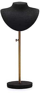 RHSH Schmuckständer Elegante Samt Halskette Schmuckdisplay Modell Büste Ständer für Zuhause (Kommode Regale) und Schmuckbüste Ständer Aufbewahrung Dekoration Schmuckhalter (Farbe: Schwarz, Größe: