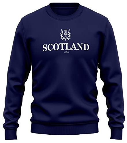 Purple Print House Schottland 1873 Herren-Sweatshirt, Rugby-Fans, schottische Distel, Pullover, Nationen-Pullover, navy, L