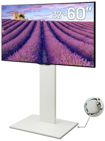 WALL V2 Caster High Type | Minimalist Rolling TV Stand for 32–60 Inch | Satin White | Portable, Space Saving, Height Adjustable, No Drill | for Living Room and Bedroom | Japanese Design & Engineering