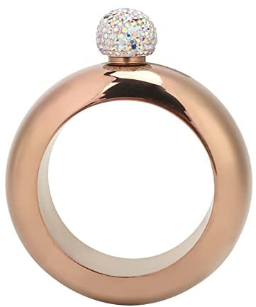 Tomotato 3.5Oz Flacon de Poignet, Bracelet Amovible en Acier Inoxydable avec Flacon Rond Creux, Porte Boissons Hermétique pour Fêtes Clubs Bars et Voyages