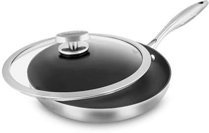 Scanpan CX+ 11 Fry Pan with Glass Lid - Stratanium Plus Nonstick - 5-ply Stainless Steel