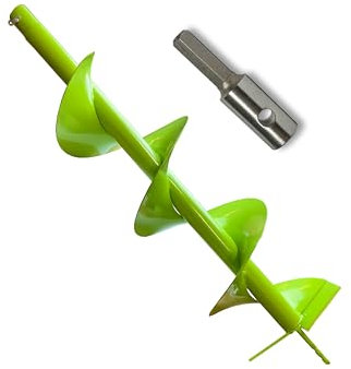 WERHE Erdbohrer für bohrmaschine mit HEX adapter ⌀200 mm, 80cm länge – Brunnenbohrer, Baumpflanzung, erdlochbohrer, Pfahlbohrer, Durchlässenbohrer – Präzise Bohrspitze und Hartmetallklingen