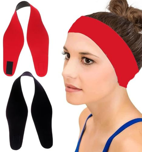 XBFOCNH 2 Stücke Schwimmen Stirnband, Erwachsene Ohr Schutz Stirnband, Stirnbänder für Damen und Herren, Elastische Neopren Haarband, Erwachsene Schwimmen Ohr Stirnband (M)