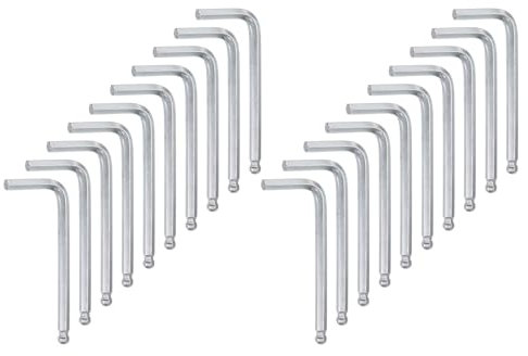 QUARKZMAN 20 Piezas de Llave Hexagonal de Bola de 5 mm, Llave Métrica en Forma de L de Acero Cromado Vanadio para Herramientas de Reparación en el Hogar