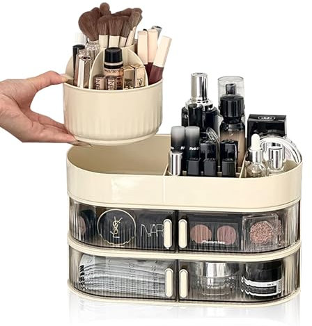 Bornfeel Makeup Organizer Bagno Porta Trucchi Organizer Contenitore Trucchi Portatrucchi Organizzatore per Cosmetici Comò Camera da Letto