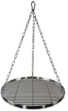 TR-FLAMES 50cm Edelstahl Grillrost Mit Kette Ø4, Schwenkgrill, BBQ, Camping, Outdoor Grillzubehör