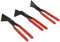 Lot de 3 pinces à déplier pour carrosserie (droite 0°, coudée à 45° et 90°) en acier au carbone, outil pour Spengler et couvrir, plier des tôles (rouge)