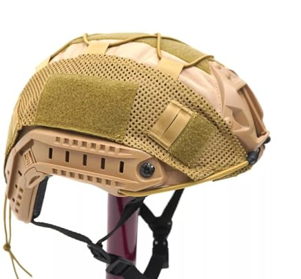 Tactical Airsoft FAST Helmet with Cover Tan Coyote | Ops Core Style Lightweight Combat Helmet | Military Tactical Helmet for Airsoft, Paintball, Training & Outdoor Tactical Gear