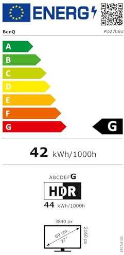 BenQ PD2706U 27 LED IPS UltraHD 4K USB-C AQCOLOR Pantone Validated P3 Altura Ajustable