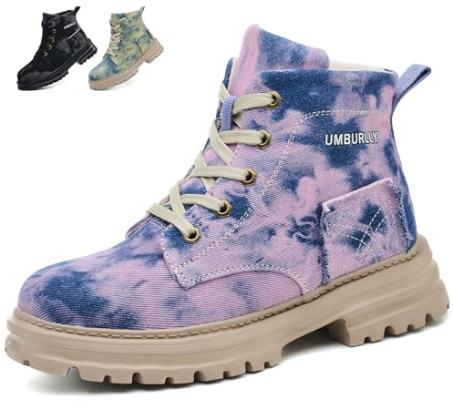 NBOFIEHY Chaussures de Sécurité Femmes Confortable Basket de Securite avec Embout en Acier Légère Bottes de Sécurité Respirante Chaussures de Travail Antidérapante, Violet, 38 EU