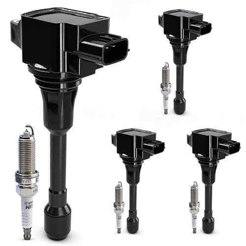 Toranex Set of 4 Ignition Coil Pack UF549 & 9029 Double Iridium Spark Plugs Compatible with Nissan Altima Cube Frontier NV200 Rogue Select Sentra Versa Note Suzuki Equator L4 1.6L 1.8L 2.0L 2.5L