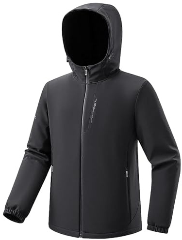 UBOHUZ Fleece softshelljacka män vattentät vindtät varm vindjacka vandring camping klättring regnrock vinterjackor för utomhus, Färg 3, 5XL
