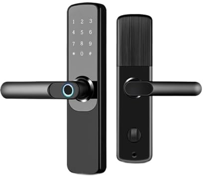 smart lock Serratura elettronica intelligente Serratura for porta con impronta digitale senza chiave con controllo app maniglia for ufficio domestico elettrica(Svart)