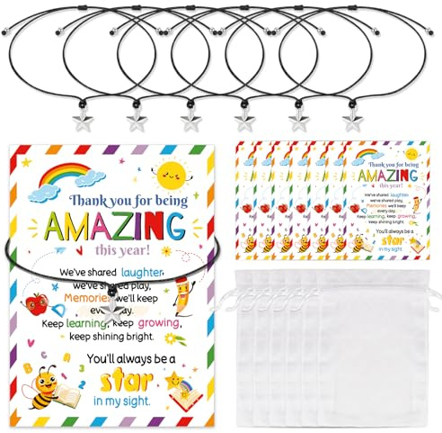 HOWAF End of Term Gifts for Children, 6 PCS You're a Star Bracelets & Cards, Gifts for Students from Teachers, Year 6 Leavers, School Leavers Gift, End of Year Gift for Students
