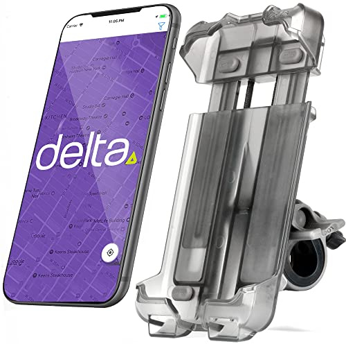 Bicycle Phone Mount By Delta Cycle - Lockable Bike Phone Mount Handlebar Adjusts To Any Size Bar - Fits Any Phone Or IPhone Up To 3.5 x 7.8 - Easily Accessible Bike Phone Holder