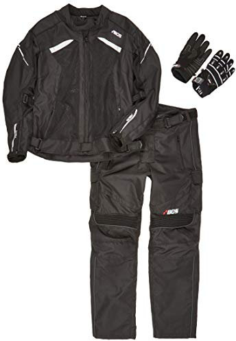 DAMEN MOTORRADKOMBI JACKE + HOSE + HANDSCHUHEN - BIKE MOTORRAD ROCKER TOURING (M)