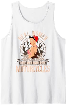 Sexy Real Chick Ride Motorcycles Women Biker Babe Pin Up Tank Top