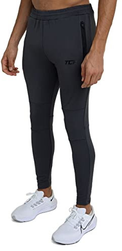 TCA Rapid Tracksuit Bottoms Men Gym Running Joggers for Men Jogging Bottoms with Zip Pockets - Charcoal, M