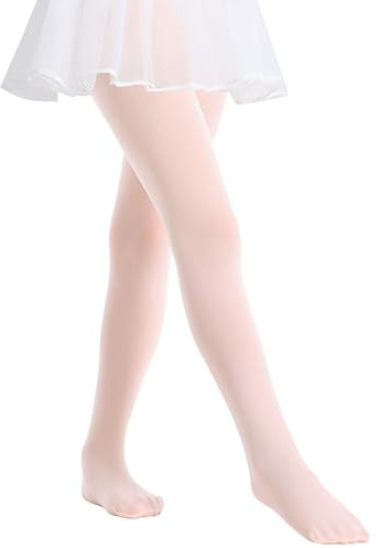 MdnMd Soft Footed Ballet Legging Stocking Dance Ballet Tights for Toddler Girls 1 Pairs (Ballet Pink, Child Age 4-6)