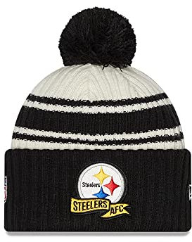 New Era Pittsburgh Steelers NFL 2022 Sideline Sport Knit Chrome White Black Beanie - One-Size