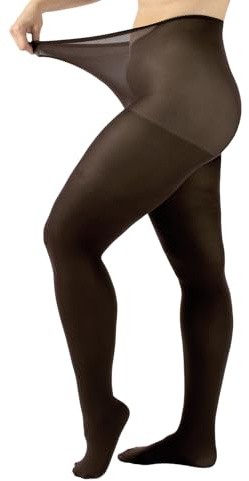 CALZITALY Curvy Medias Opacas, Panty Tallas Grandes, Curvy, 60 DEN, L, XL, 2XL, 3XL, 4XL, Calcetería Italiana, (XL, Noce)
