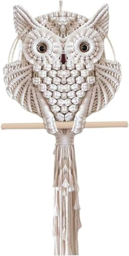 Tenture Murale En Macramé Hibou Tissé À La Main, Attrape-rêves, Corde En Coton Tissée, Décoration Murale En Macramé Bohème For Salon, Chambre À Coucher, Appartement, Dortoir, Maison ( Size : 30*80cm )