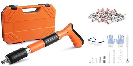 21 SHOP® Pistola Spara chiodi Manuale, Chiodatrice d'aria Pistola per Unghie Sparachiodi con 100 Chiodi accessori e valigetta