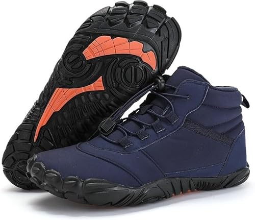 Polar Winter Barefoot Shoes Warm Lined Winter Shoes for Men and Women(Blue,5 UK)