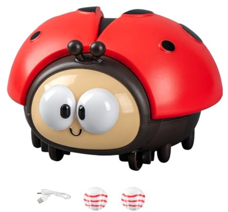 Adybug Bola Flotante Juego de soplado eléctrico Maché de temprana Tecnología de Flujo de Aire Suave de Velocidad Variable Base sin Deslizamiento para Habilidades motoras Finas, coordinación Mano-